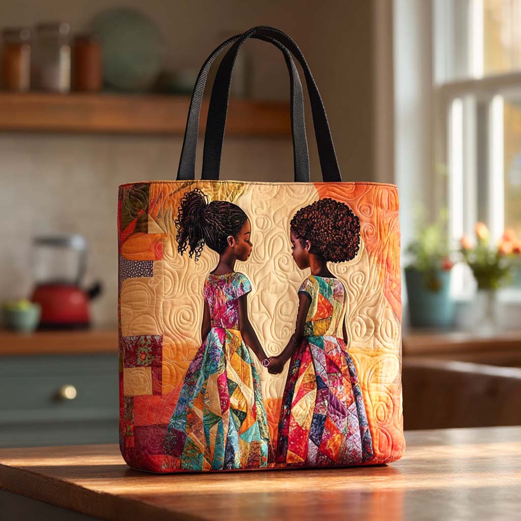 Patchwork Love Quilted Tote Bag Best Luxury Tote African American Heritage Month Gifts - Image 3