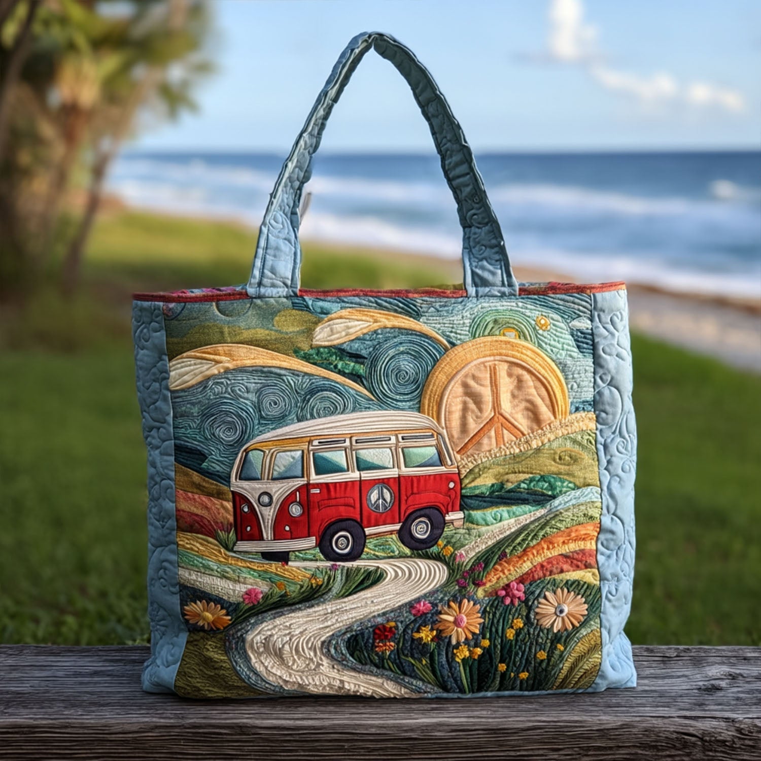 Patchwork Roadtrip Quilted Tote Bag Best Shoulder Bags For Everyday Birthday Gift Ideas For Hippies