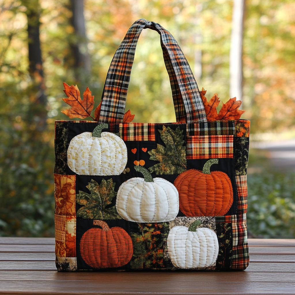 Patchwork Spice Quilted Tote Bag Women's Shoulder Handbags Cozy Fall Gift Ideas