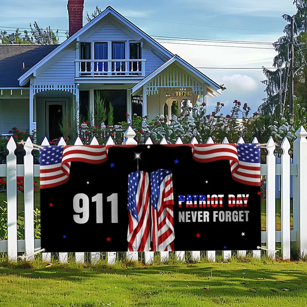 Patriot Day 911 Never Forget Fence Banner 911 Memorial Decorations Gift For Neighbors