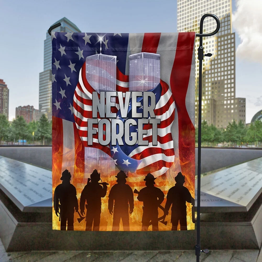 Patriot Day September 11th Never Forget Twin Tower Memorial Flag 911 25th Anniversary Flag Patriotic Gift