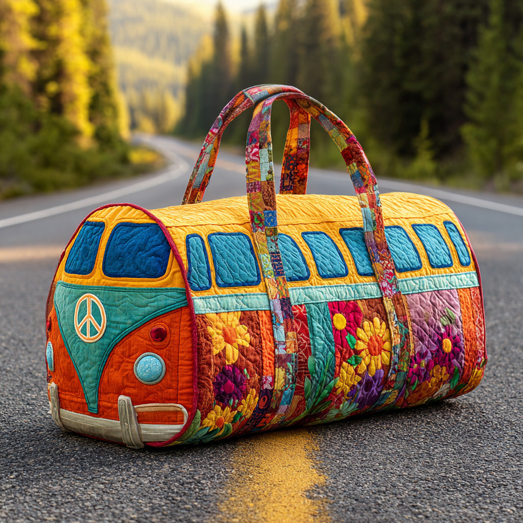 Peace Van Quilted Duffle Bag Womens Gym Duffle Bag Gifts For Hippie Girlfriend