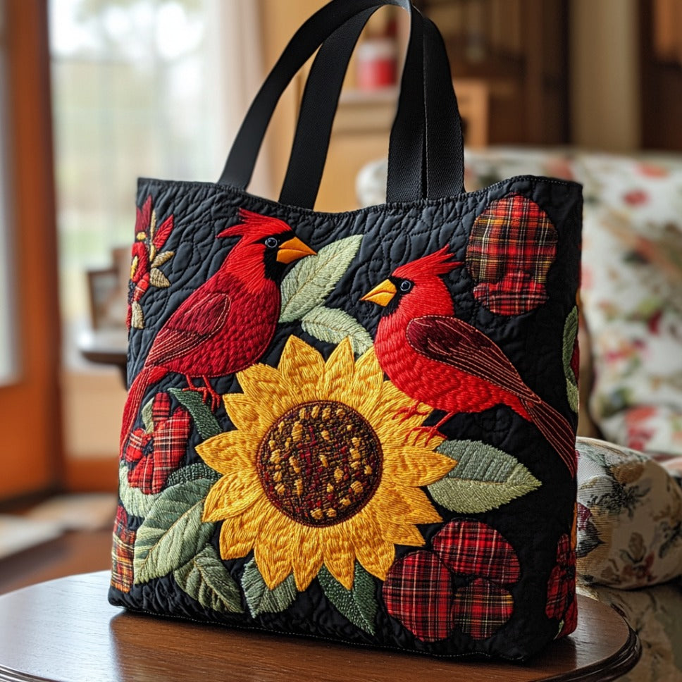 Peaceful Cardinal Quilted Tote Bag Quilted Shoulder Bag Unique Cardinal Gifts