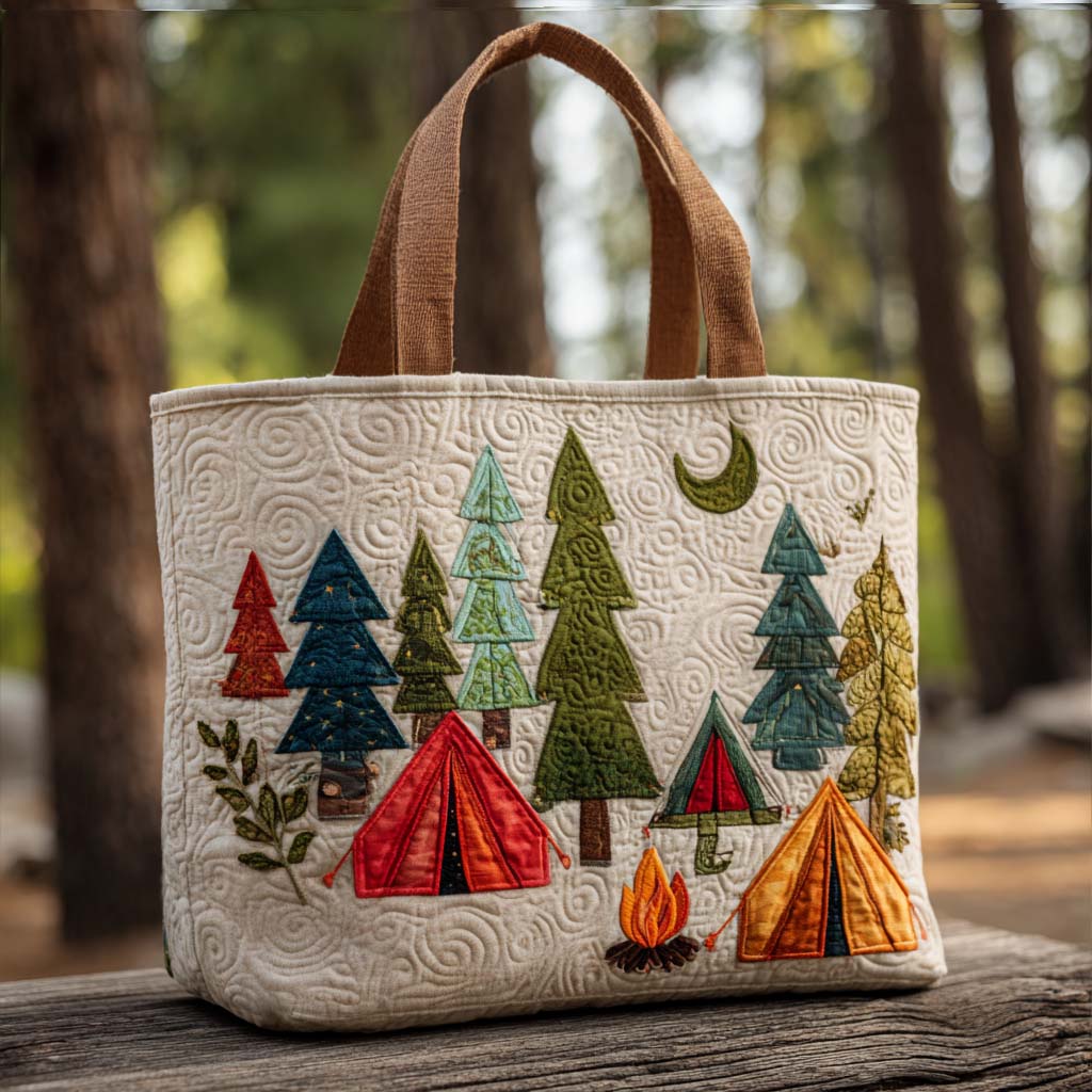 Peaceful Pines Quilted Tote Bag Womens Tote Bag Gift For Campers