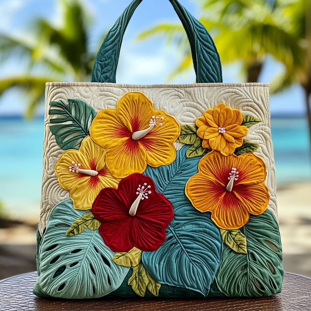 Petal Shine Quilted Tote Bag Womens Handbag Presents For Beach Lovers