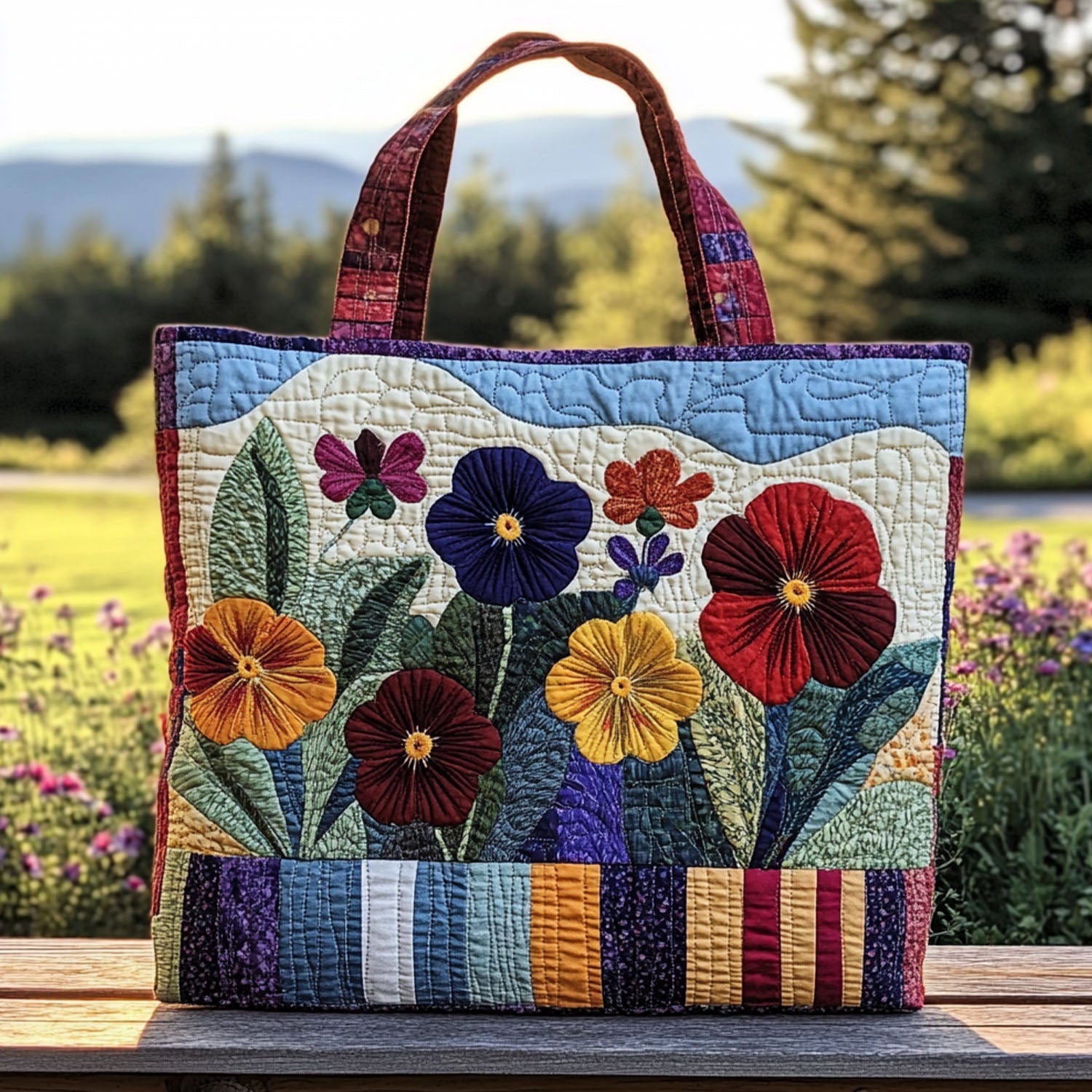 Petals of Memory Quilted Tote Bag Best Mom Tote Bag Good Gifts For Your Mom
