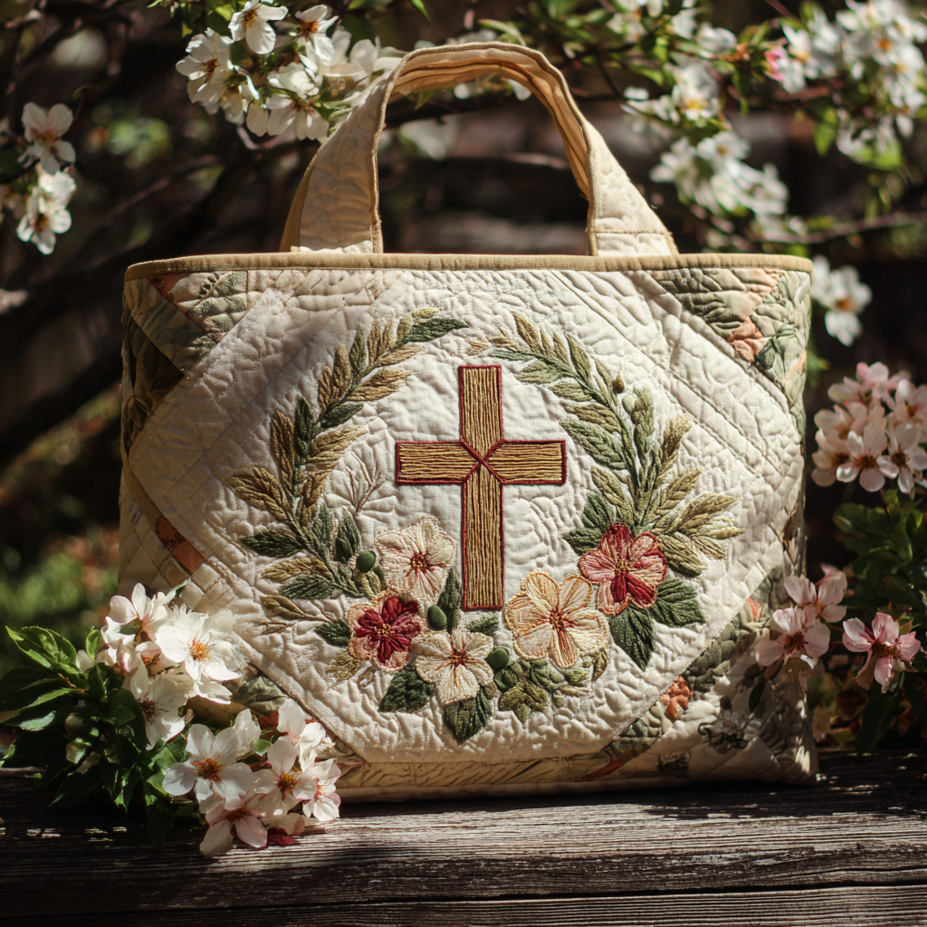 Pillar of Faith Quilted Tote Bag Best Tote Bags For Women Christian Gifts For Friends
