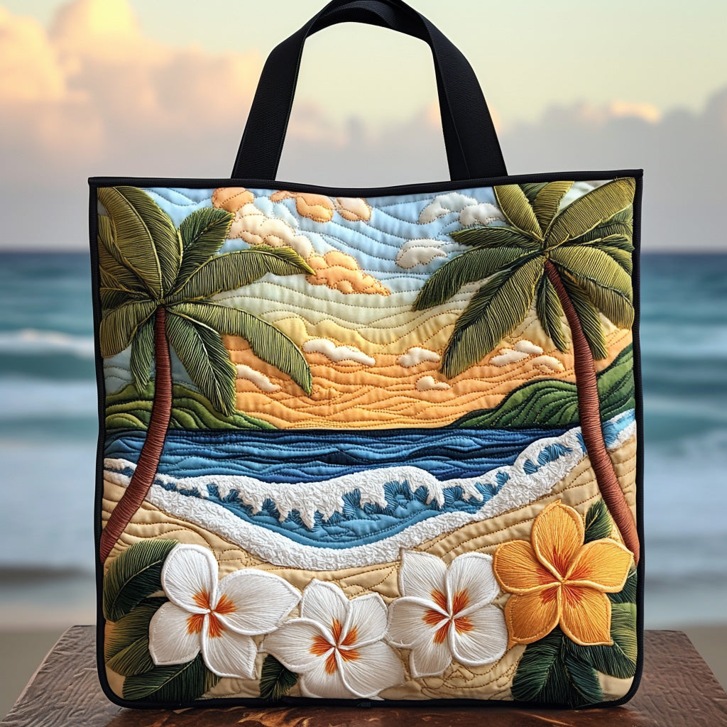 Plumeria Bliss Quilted Tote Bag Best Everyday Tote Bag Great Mother's Day Gifts