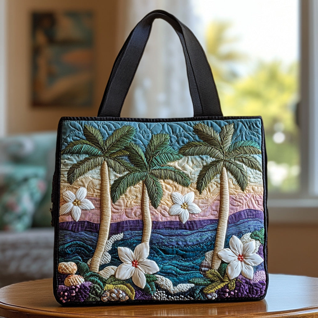 Plumeria Charm Quilted Tote Bag Shoulder Bag Cute Gift Ideas For Mom