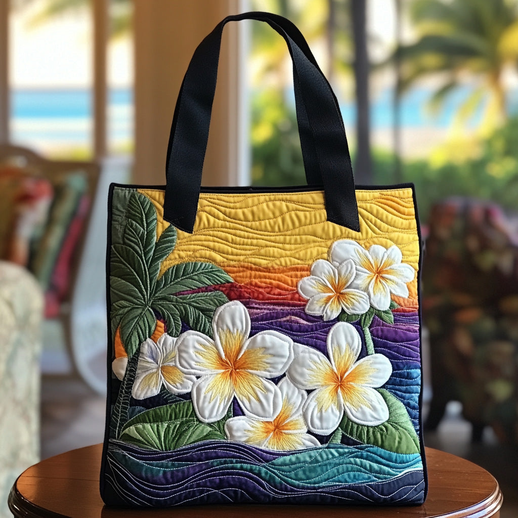 Plumeria Garden Quilted Tote Bag Tote Bag Shoulder Mothers Day Ideas