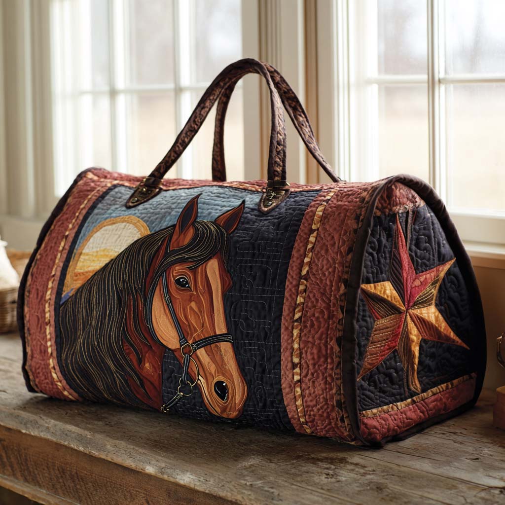 Prairie Horse Quilted Duffle Bag Duffle Bags For Women Unique Gifts For Mom