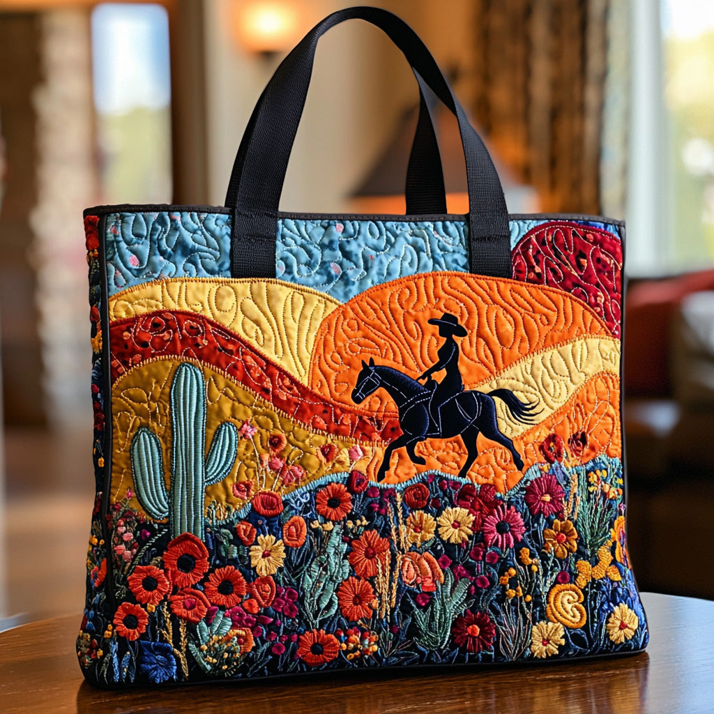 Prairie Run Quilted Tote Bag Shoulder Bag Gifts For Horse Enthusiasts