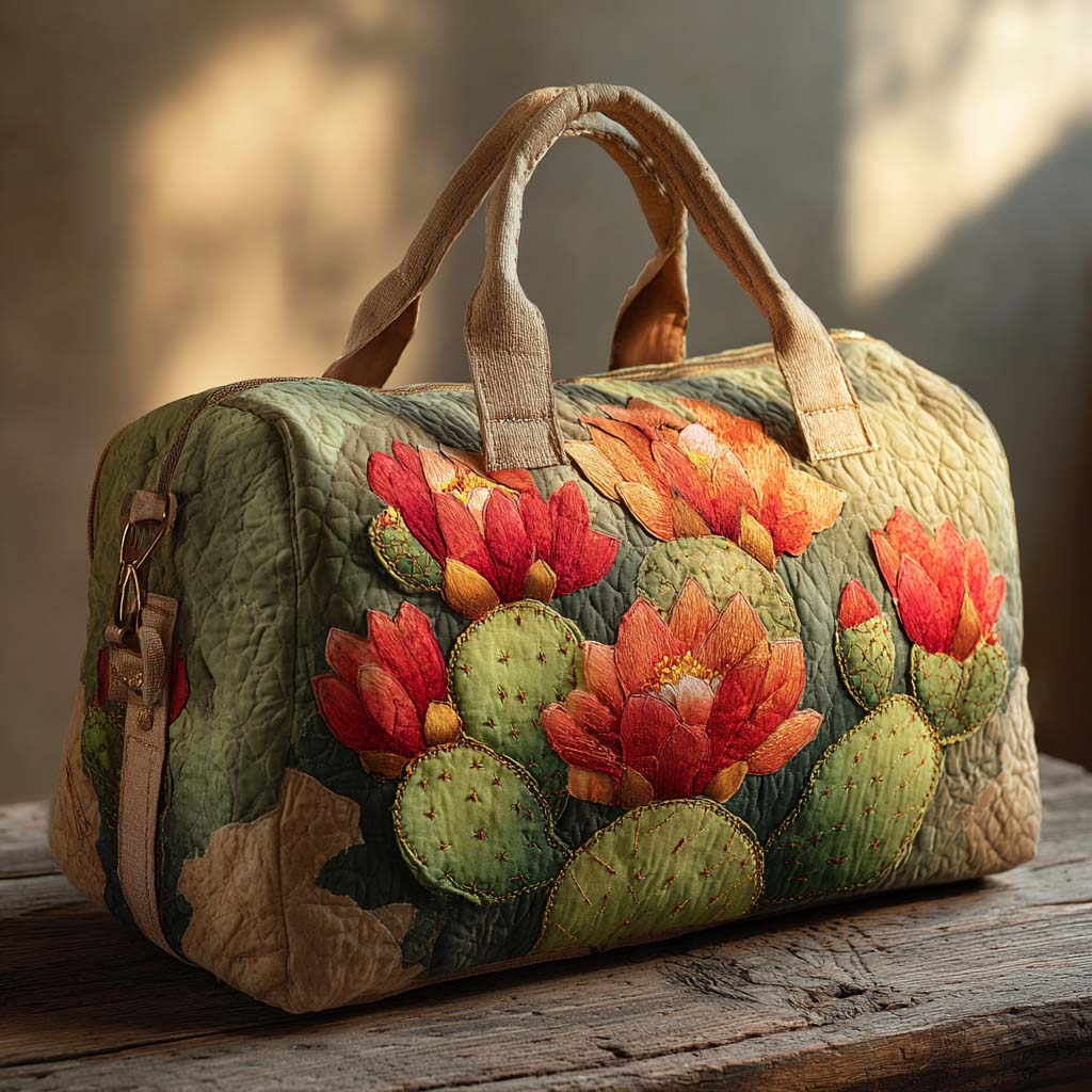 Prickly Bloom Quilted Duffle Bag Gym Duffel Bag Top 10 Mother's Day Gift Ideas