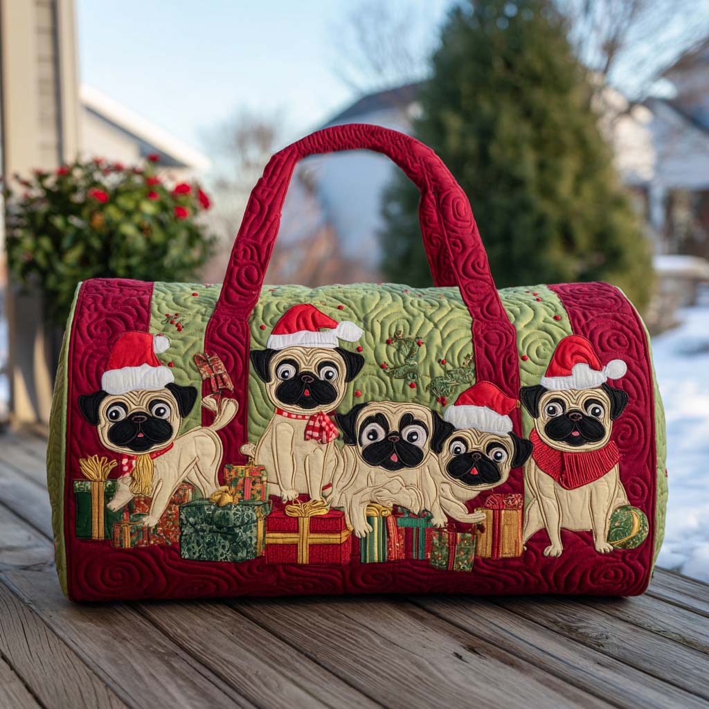 Puglet Noel Quilted Duffle Bag Duffle Bag Sale Presents For New Dog Owners