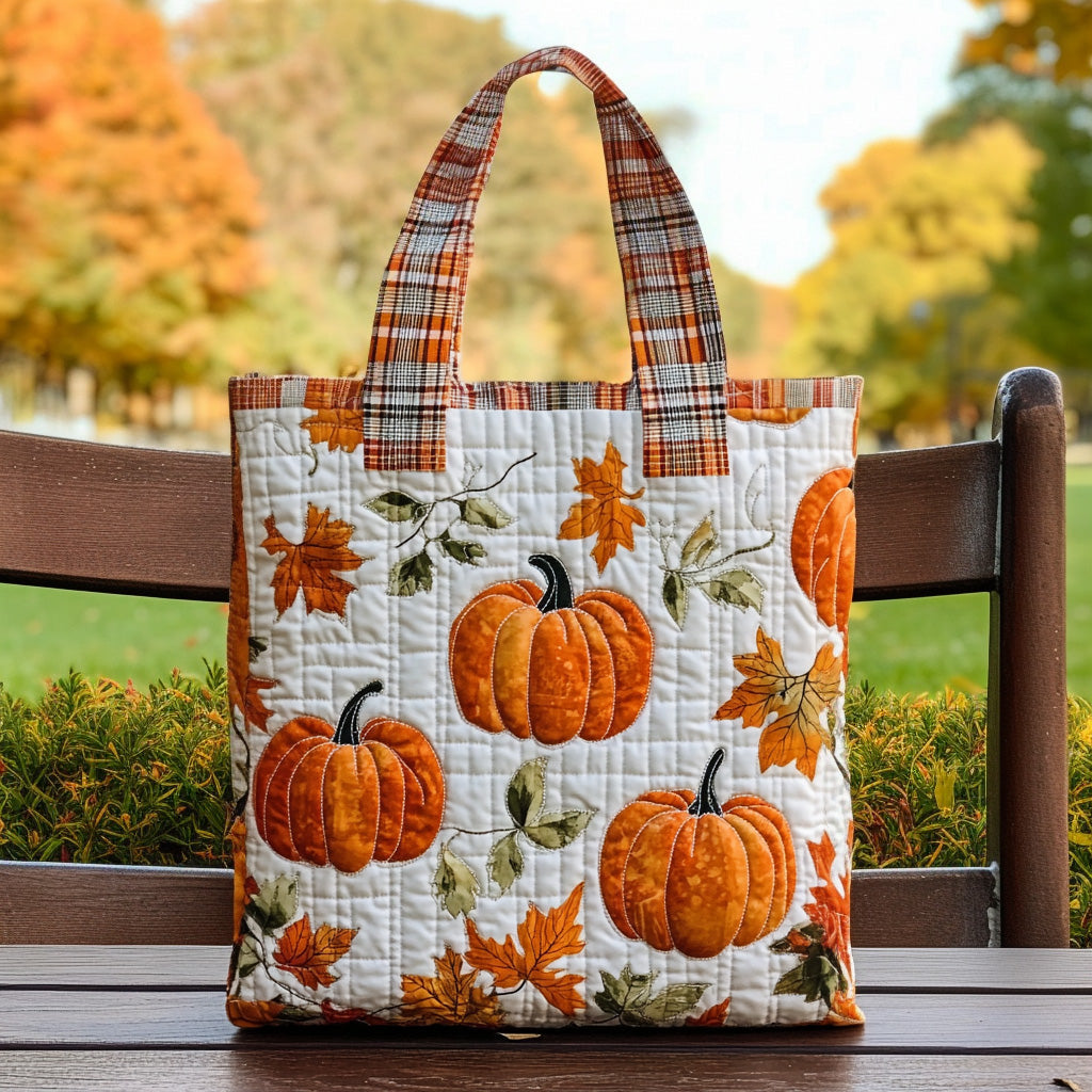 Pumpkin Dreams Quilted Tote Bag Shoulder Bag Hobo Good Fall Gifts