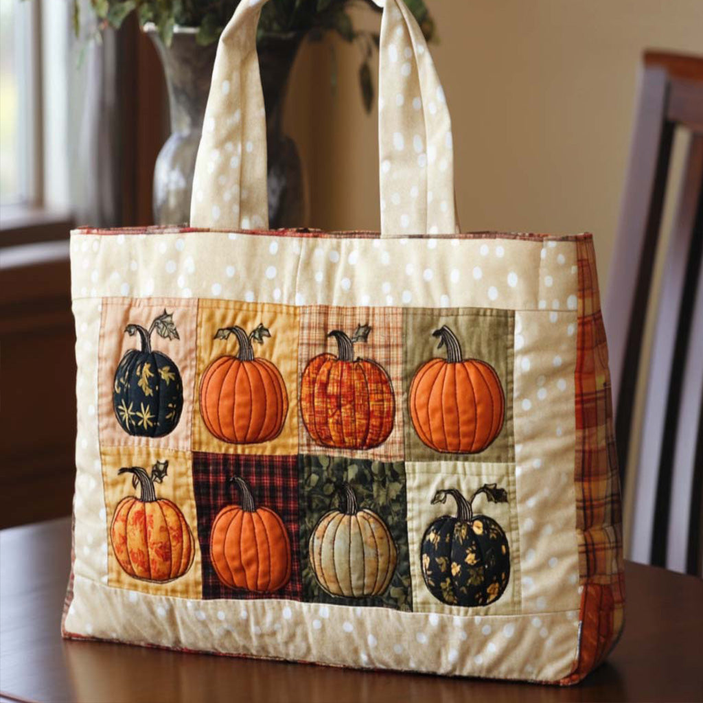 Pumpkin Lane Quilted Tote Bag Great Tote Bags Gifts For Autumn Lovers