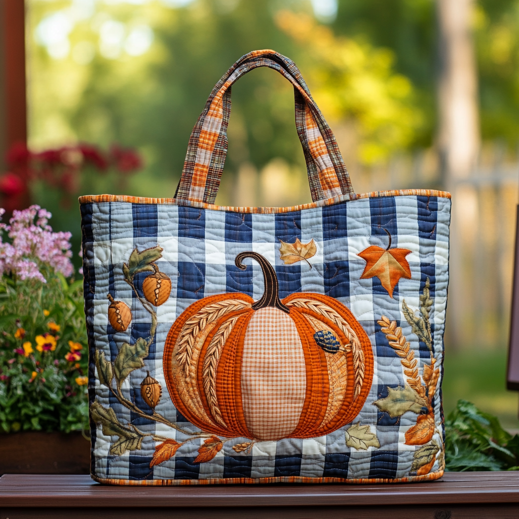 Pumpkin Patch Quilted Tote Bag Best Tote Handbags Best Autumn Gifts