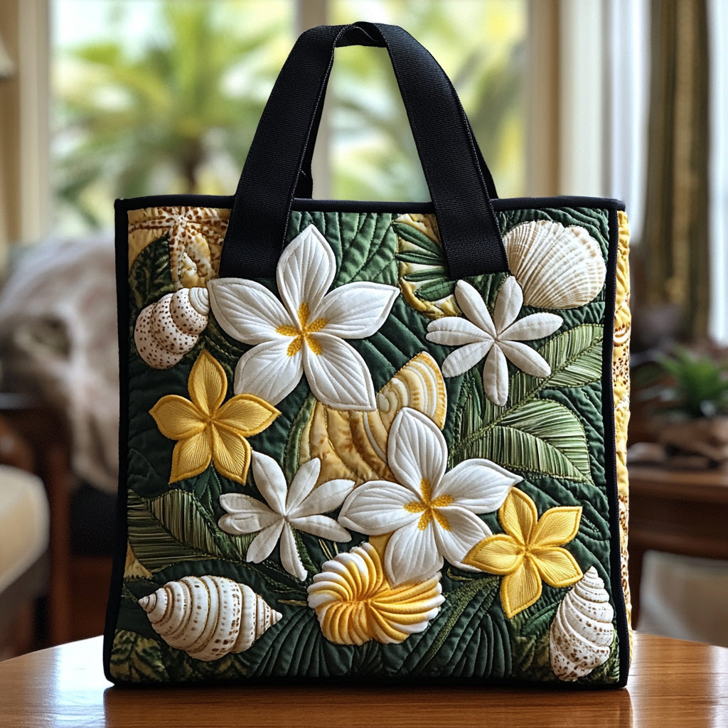 Pure Plumeria Quilted Tote Bag Famous Tote Bags Mother's Day Gifts For Mom