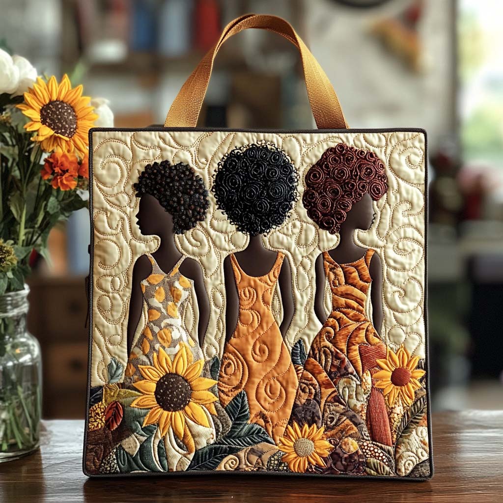 Radiant Black Soul Quilted Tote Bag Best Everyday Tote Bag Best Melanin Gifts For Ladies