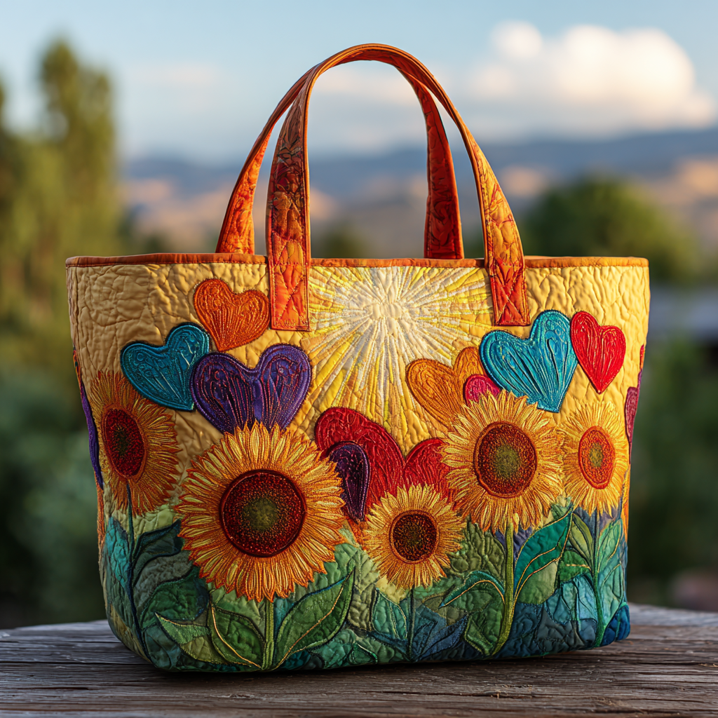 Radiant Garden Quilted Tote Bag Best Tote Bags For Women Sunflower Birthday Gifts