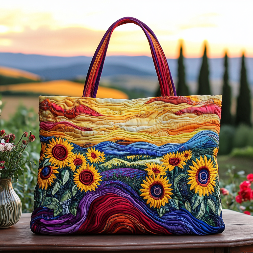 Radiant Hills Quilted Tote Bag The Best Shoulder Bags Sunflower Presents