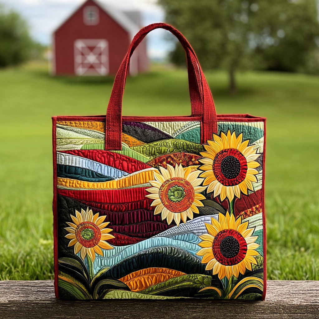 Radiant Landscape Quilted Tote Bag The Best Shoulder Bags Sunflower Presents Merchandise
