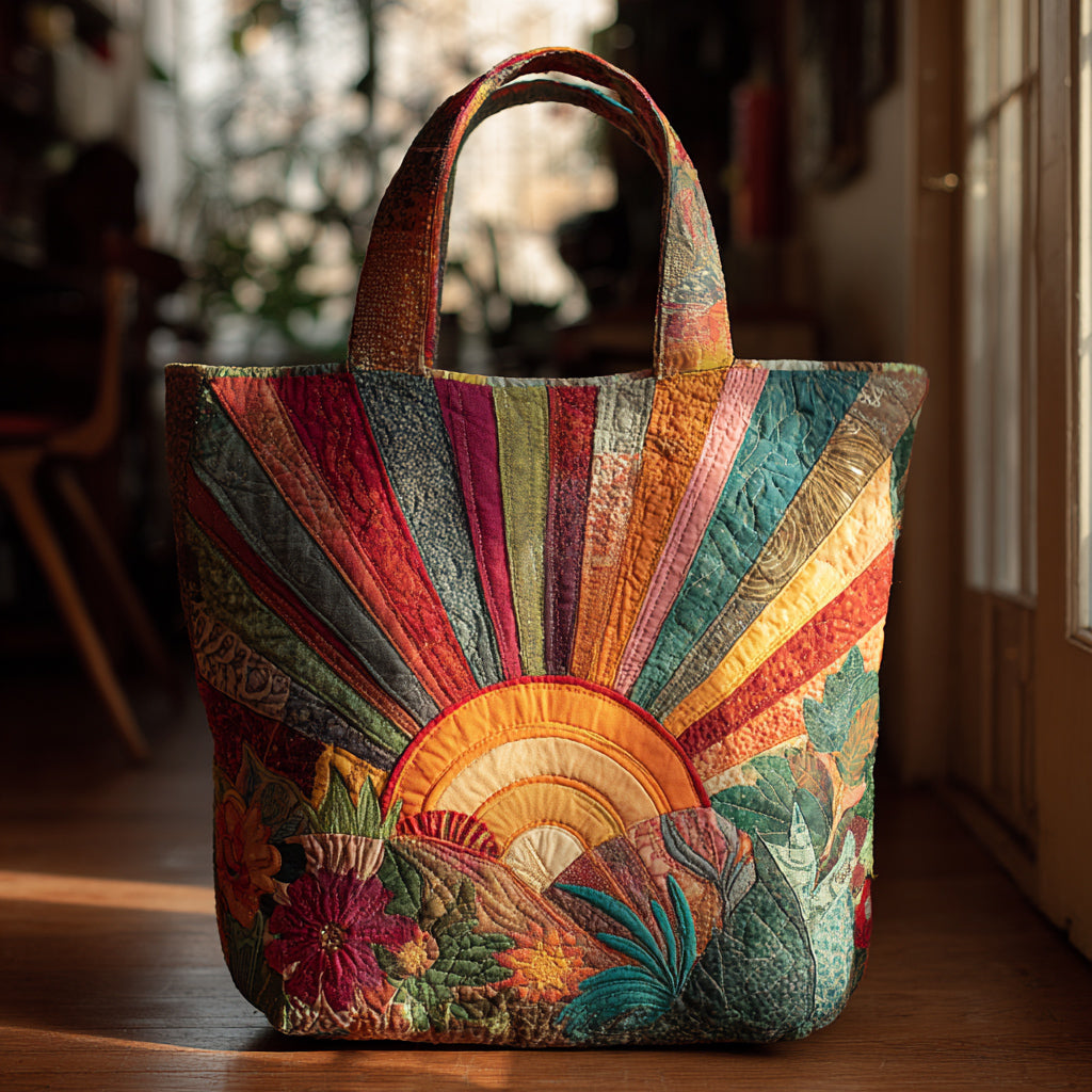 Radiant Sun Quilted Tote Bag Shoulder Handbag Mother's Day For Grandma