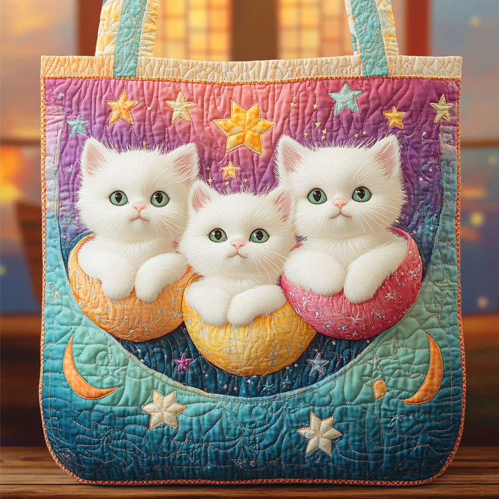 Rainbow Paws Quilted Tote Bag Cute Tote Bags Mothers Day Gift For Daughter