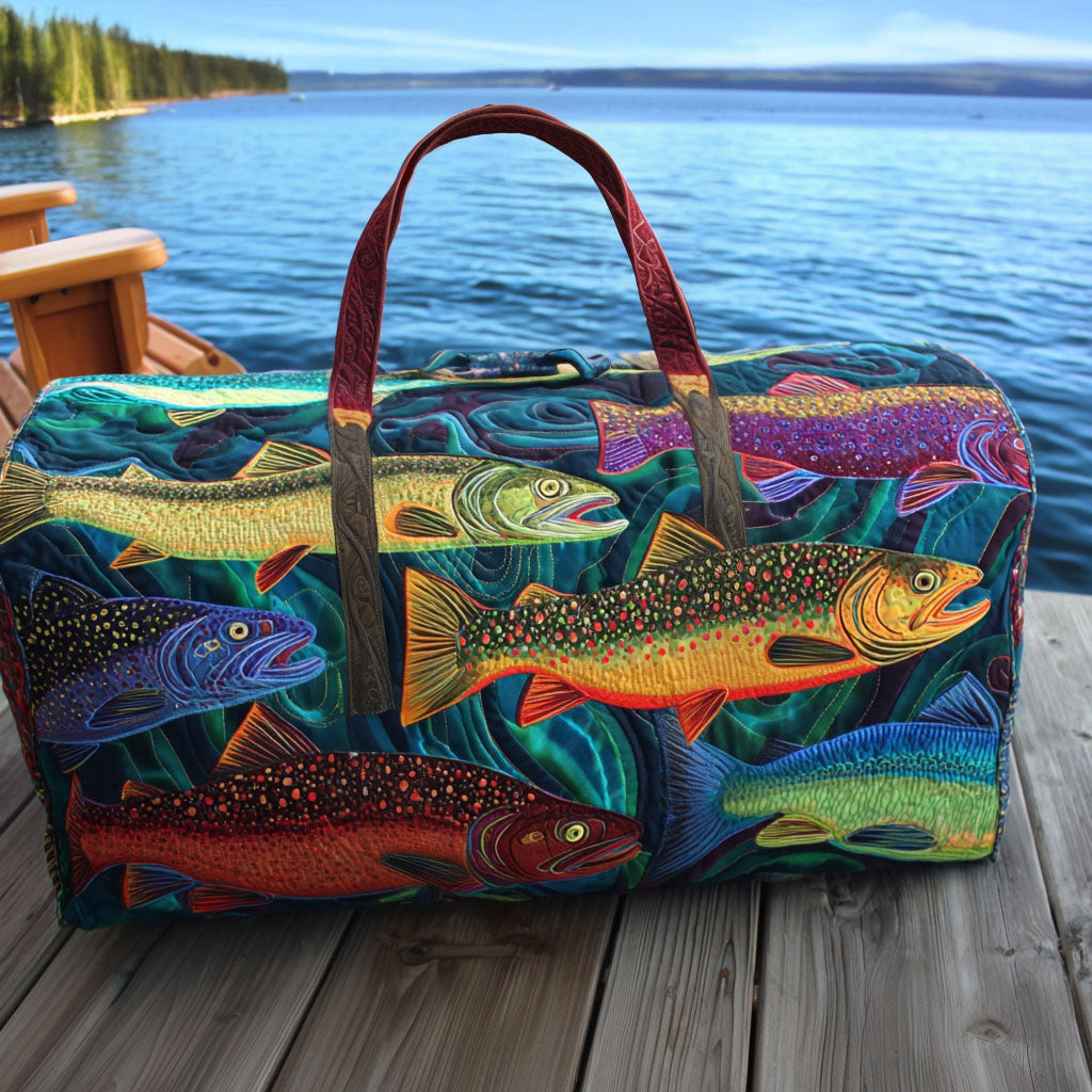 Rainbow Trout Quilted Duffle Bag Cute Duffle Bag For Ladies Good Gifts For Girlfriend