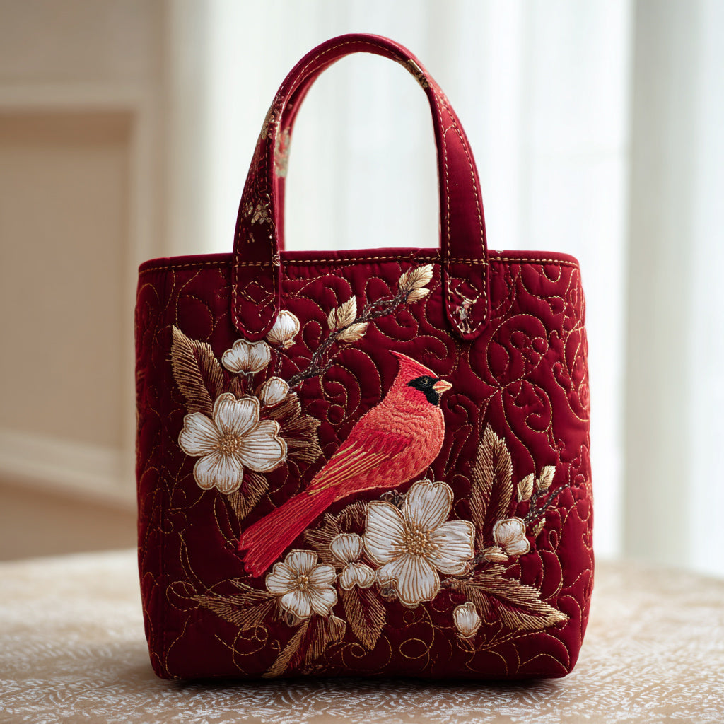 Red Cardinal Quilted Tote Bag Popular Womens Tote Bags Cardinal Gifts For Friend