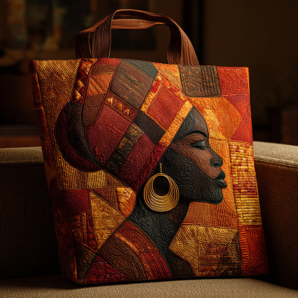 Regal Black Woman Quilted Tote Bag Best Ladies Tote Bags Gifts For Black History Month