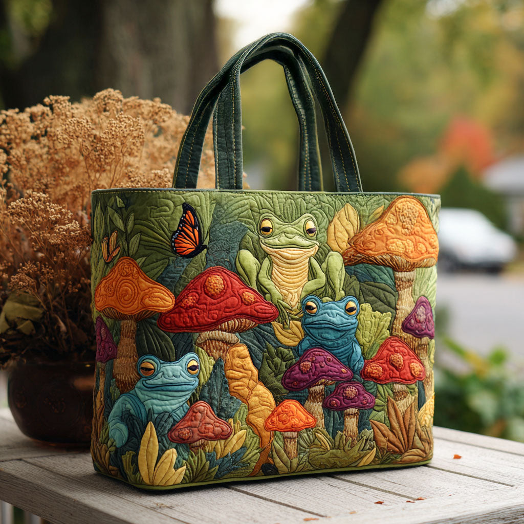 Ribbit Rhythm Quilted Tote Bag Best Shoulder Bags For Everyday Frog Gifts For Her