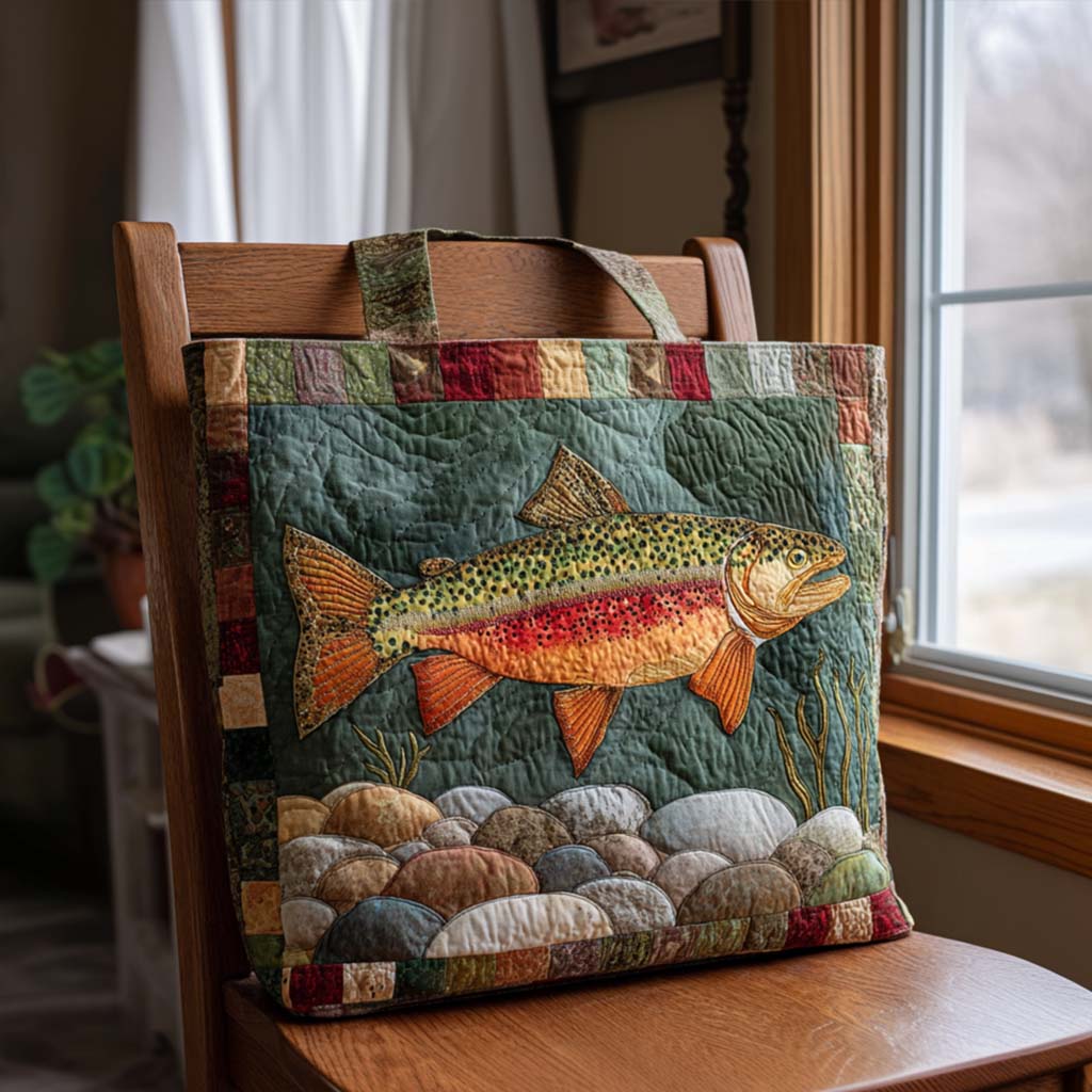River Keeper Quilted Tote Bag Perfect Shoulder Bag Cool Fishing Gifts