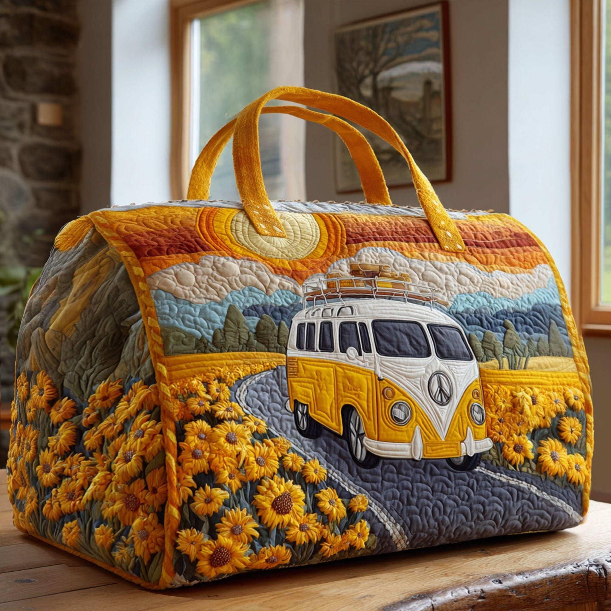 Roadside Classic Quilted Duffle Bag Travel Duffle Bags For Women Gifts For Hippie Mom