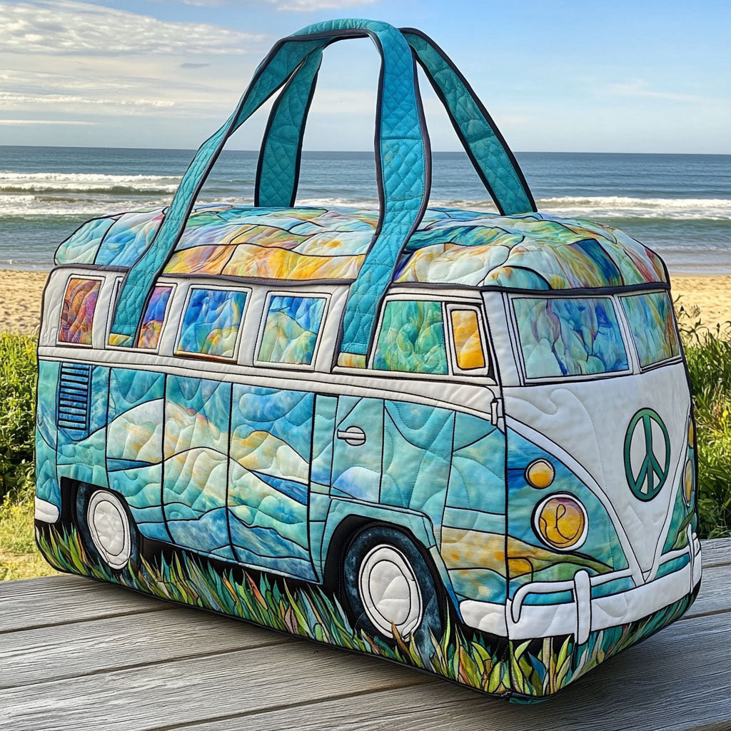 Roadside Rhythm Quilted Duffle Bag Small Duffle Bag Women Best Gifts For Hippies