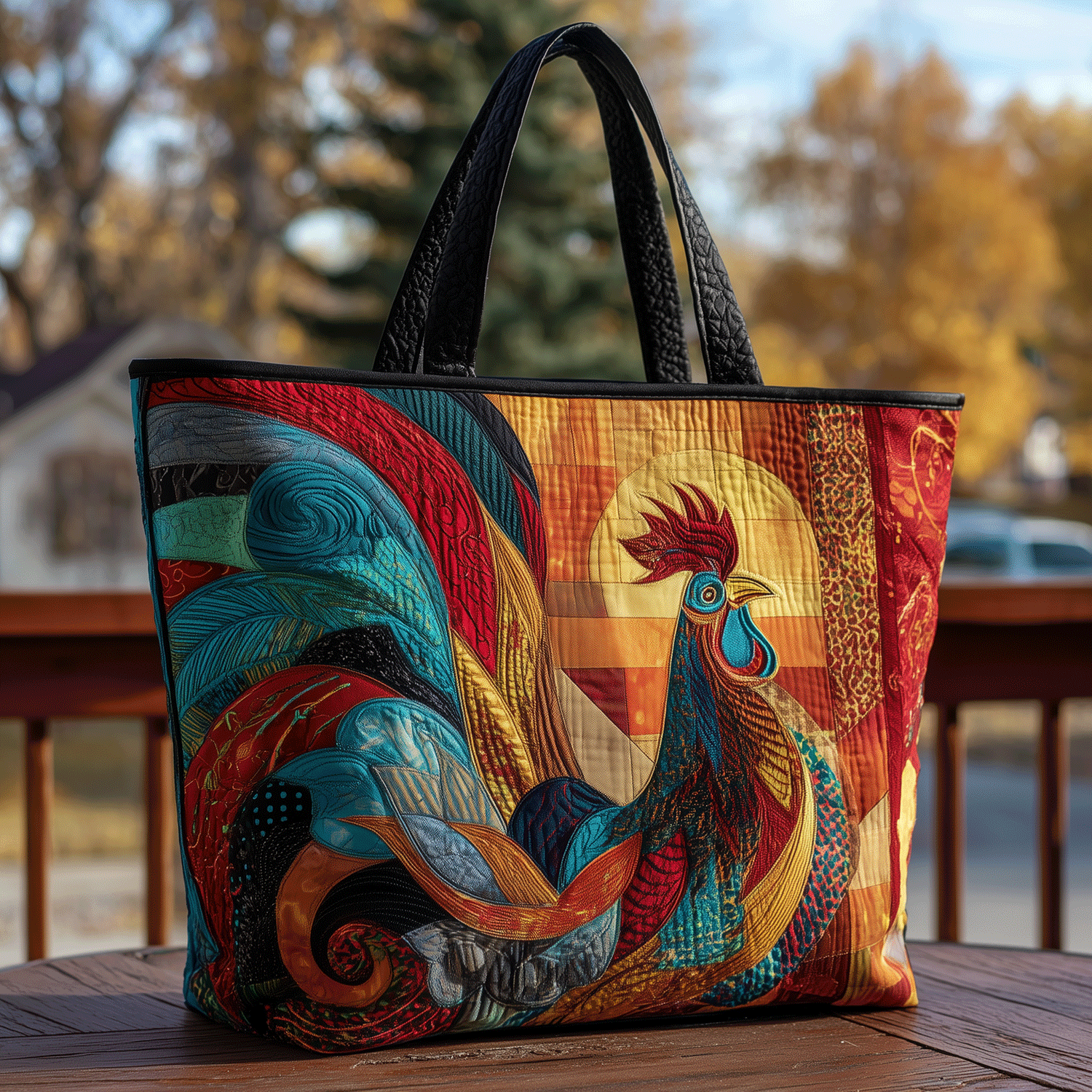 Rooster Royale Quilted Tote Bag Best Tote Bags For Women Gifts For Chicken Farmers