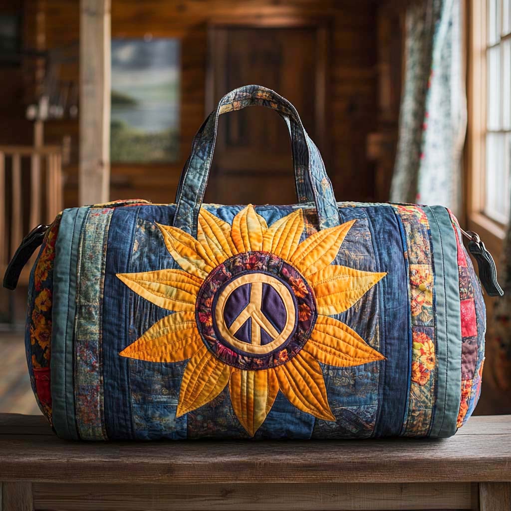 Rustic Bloom Quilted Duffle Bag Best Women's Travel Duffel Birthday Gift Ideas For Hippies