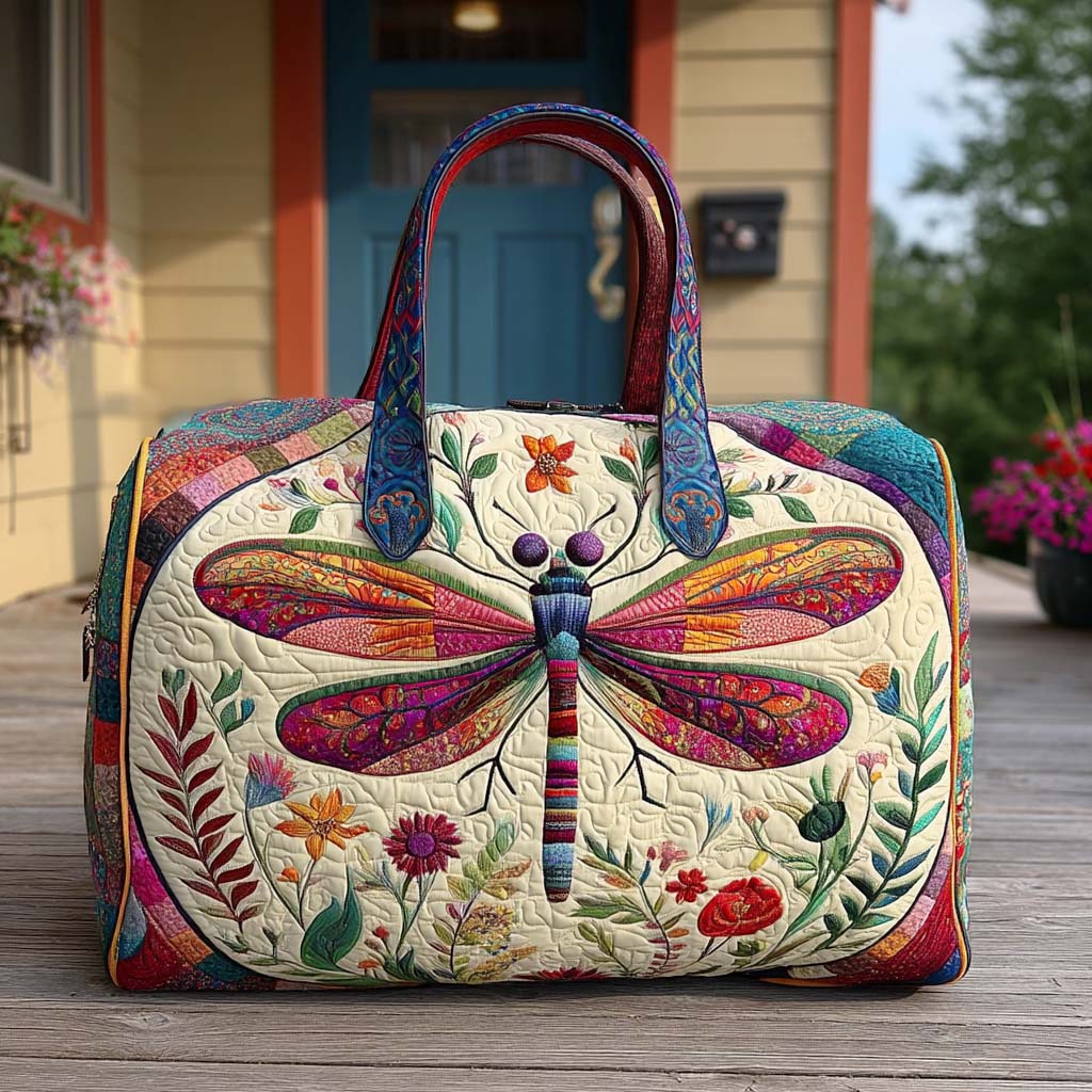Rustic Flutter Quilted Duffle Bag Gym Duffel Bag Dragonfly Gifts For Him