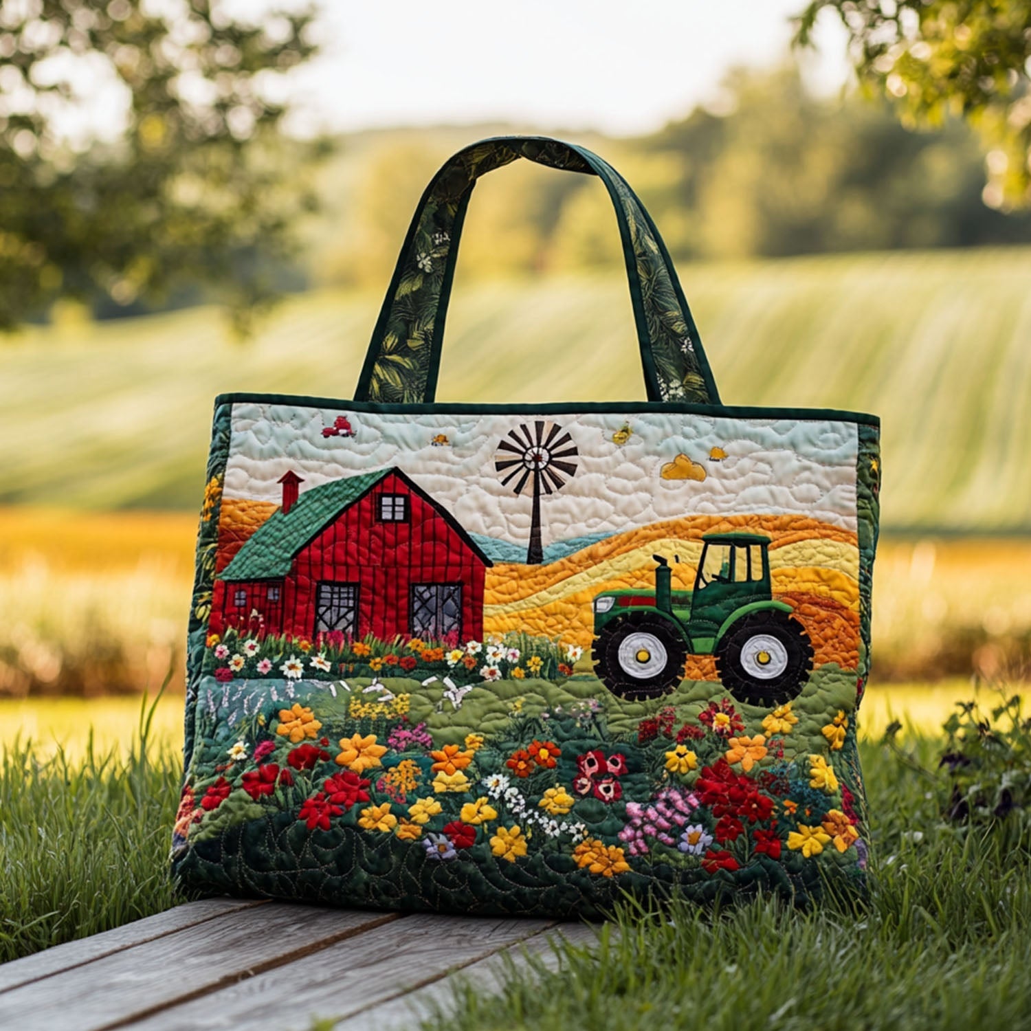 Rustic Retreat Quilted Tote Bag The Perfect Tote Bag Best Present For A Farmer