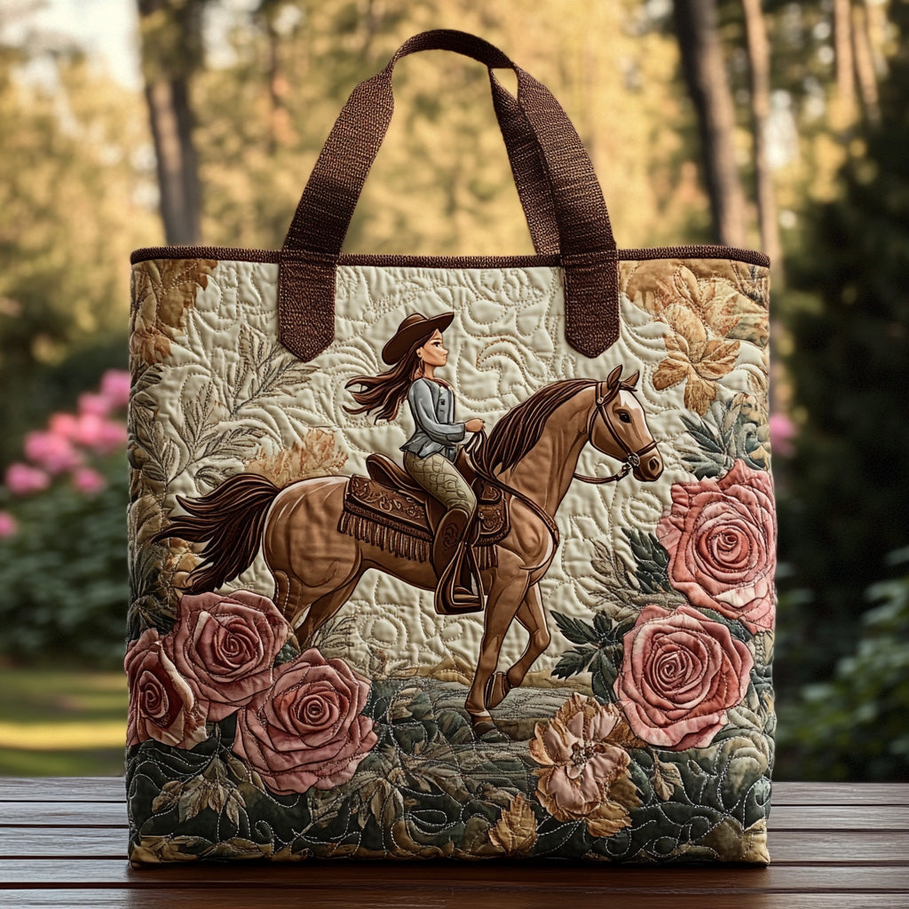Rustic Rodeo Quilted Tote Bag Shoulder Bag Vintage Cowboys Gifts For Her