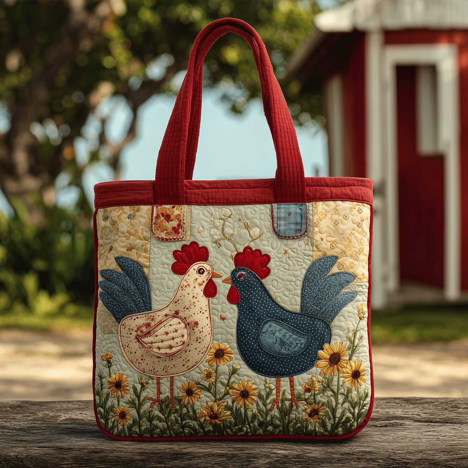 Rustic Roost Quilted Tote Bag Tote Bags For Women Gifts For Hen Lovers