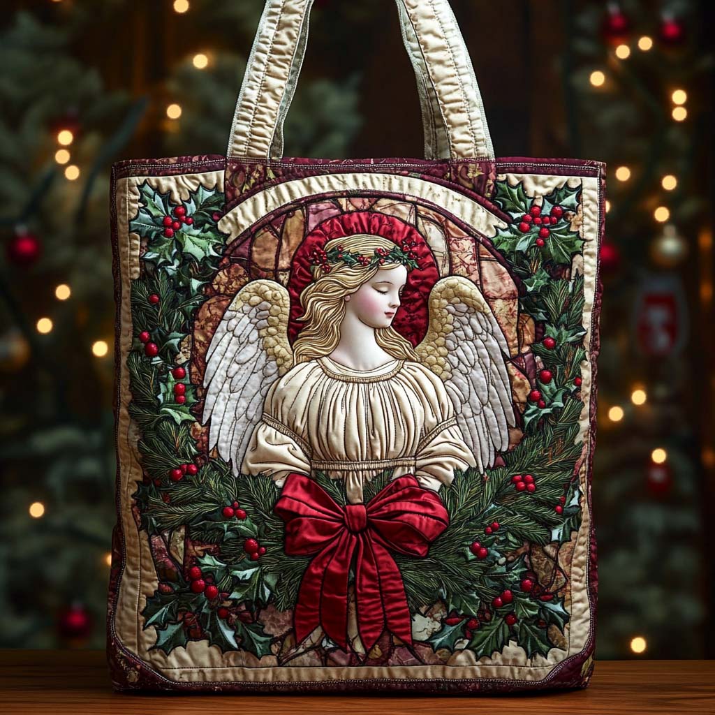 Sacred Angel Noel Quilted Tote Bag The Best Shoulder Bags Mother's Day Church Gifts