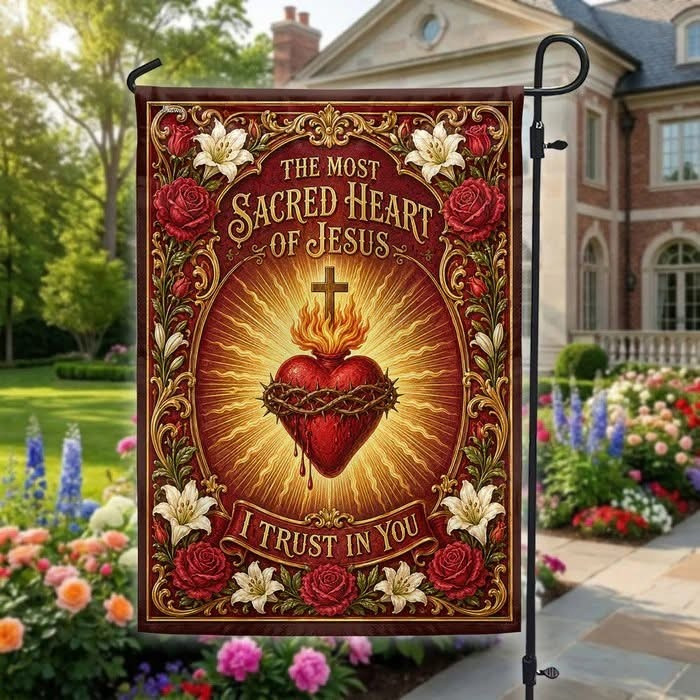 Sacred Heart Of Jesus Flag I Trust In You Christian Outdoor Decor Gift For Men