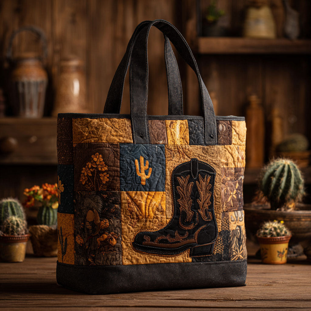Saguaro Spirit Quilted Tote Bag Top Design Tote Bag Cowboys Father'S Day Gifts
