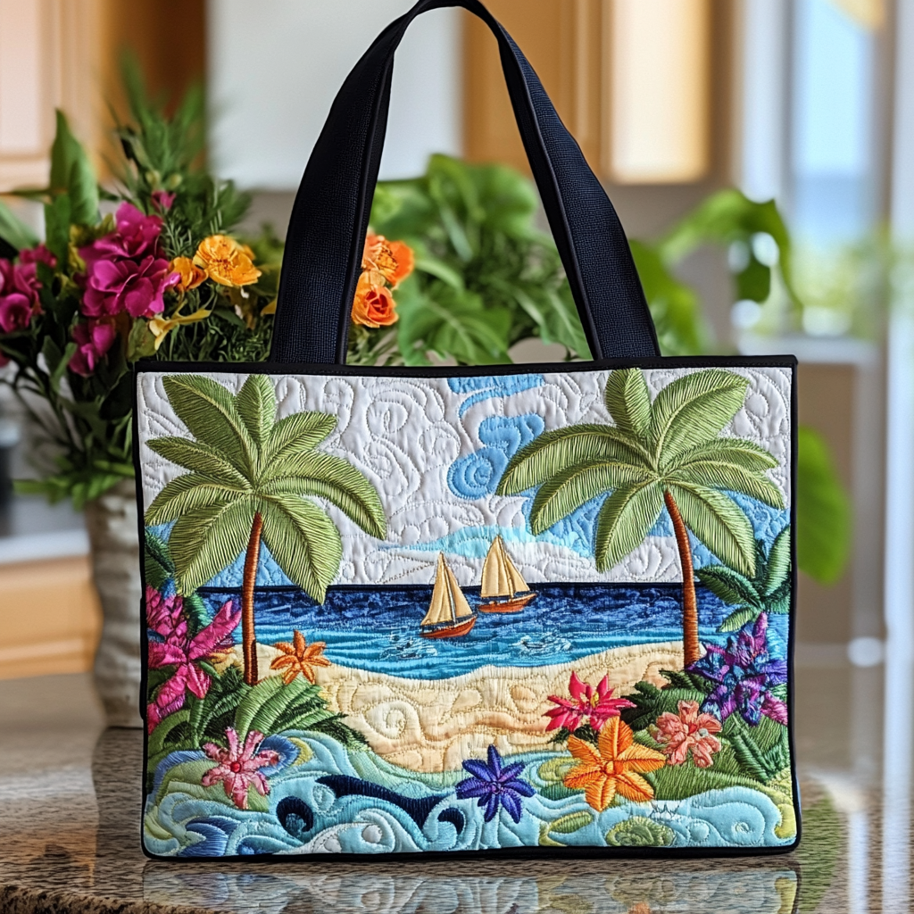 Sail Escape Quilted Tote Bag Shoulder Bags For Women Summer Beach Gifts
