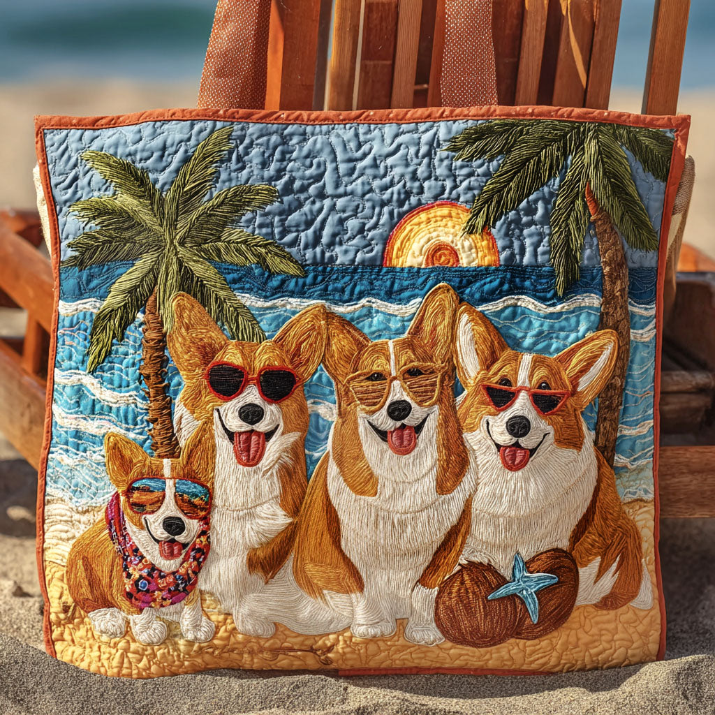 Sandy Paws Quilted Tote Bag Popular Totes Presents For Ocean Lovers