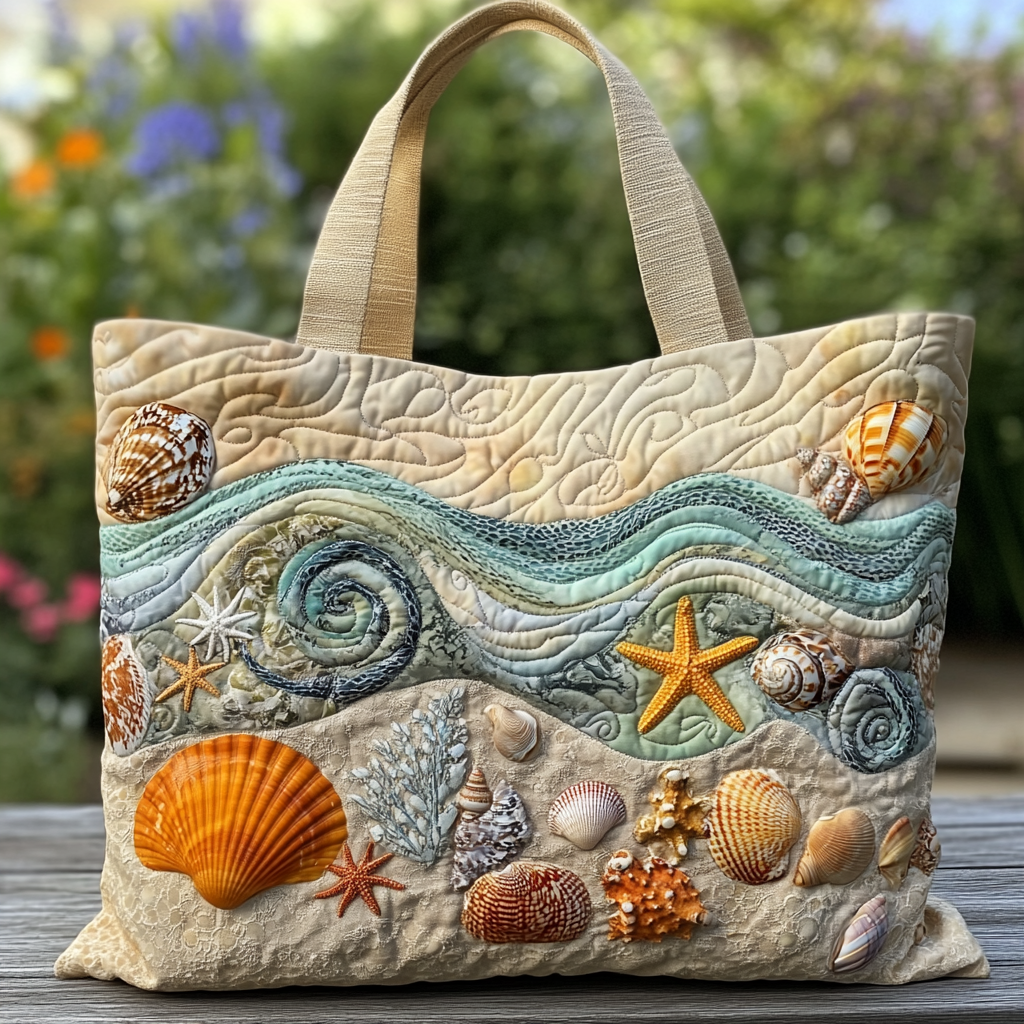 Sandy Shore Quilted Tote Bag Best Ladies Tote Bags Gifts For Beach Goers