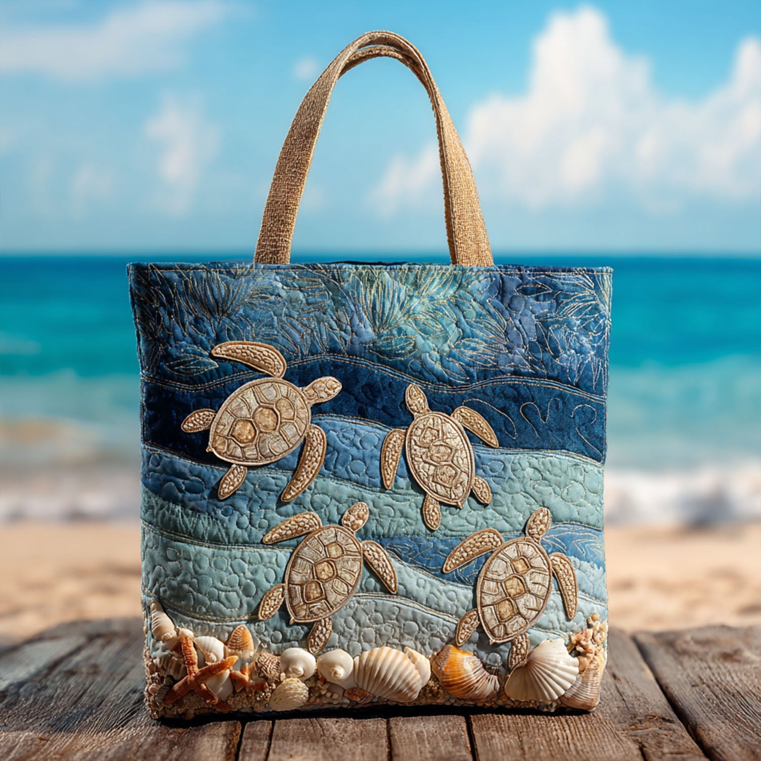 Sandy Trails Quilted Tote Bag Best Bags For Women Sea Turtle Gift Ideas For Her