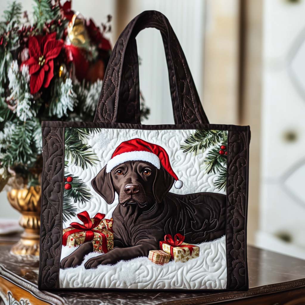 Santa Pup Quilted Tote Bag Shoulder Bag Sale Best Gifts For Labrador Retriever