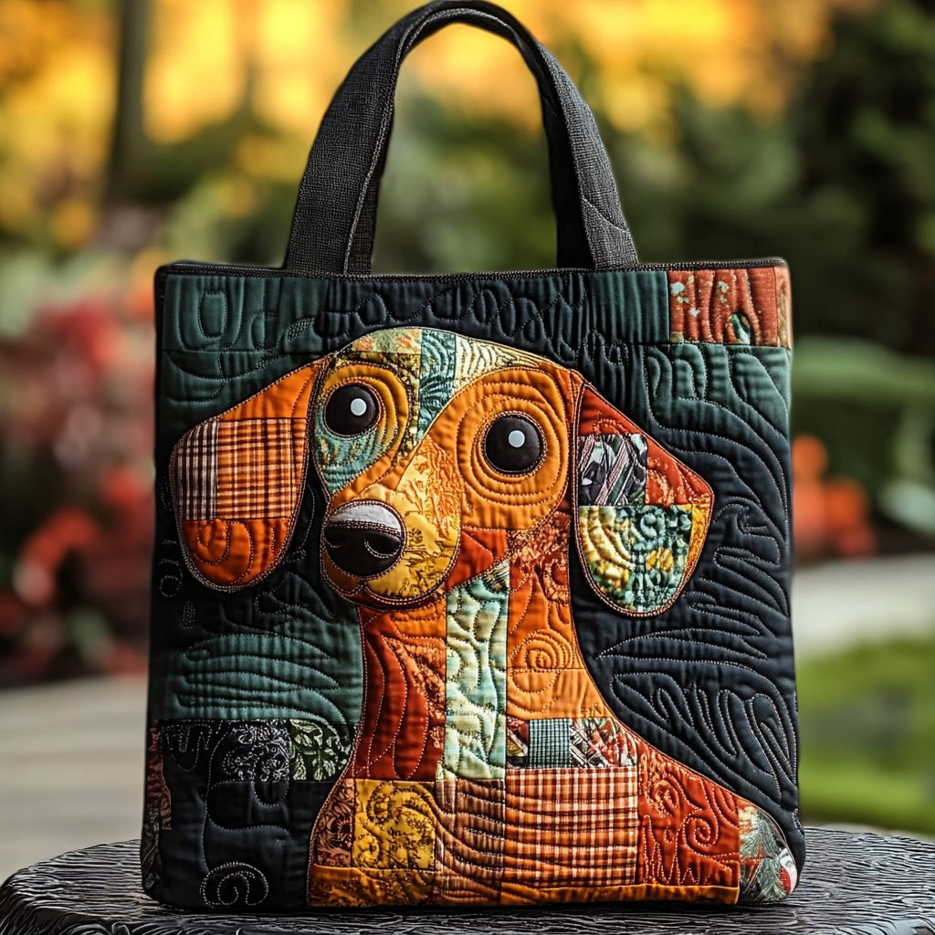 Sausage Stroll Quilted Tote Bag Trendy Shoulder Bags Wiener Dog Gifts For Her